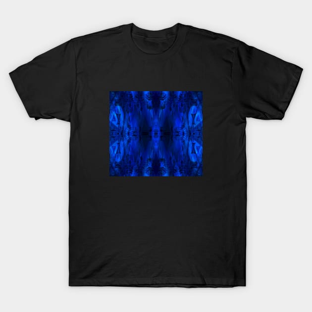 Etched Curtain in Royal Blue and Black T-Shirt by ArtistsQuest